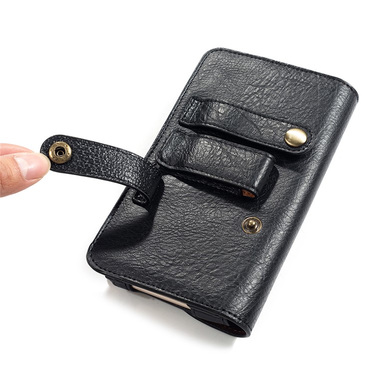 Sacchetto Di Vita Di Vibrazione Del Cuoio Del Foro Del Trasduttore Auricolare Universale Da 5.2 Pollici Per Il Iphone Ecc Di Samsung - Nero-6