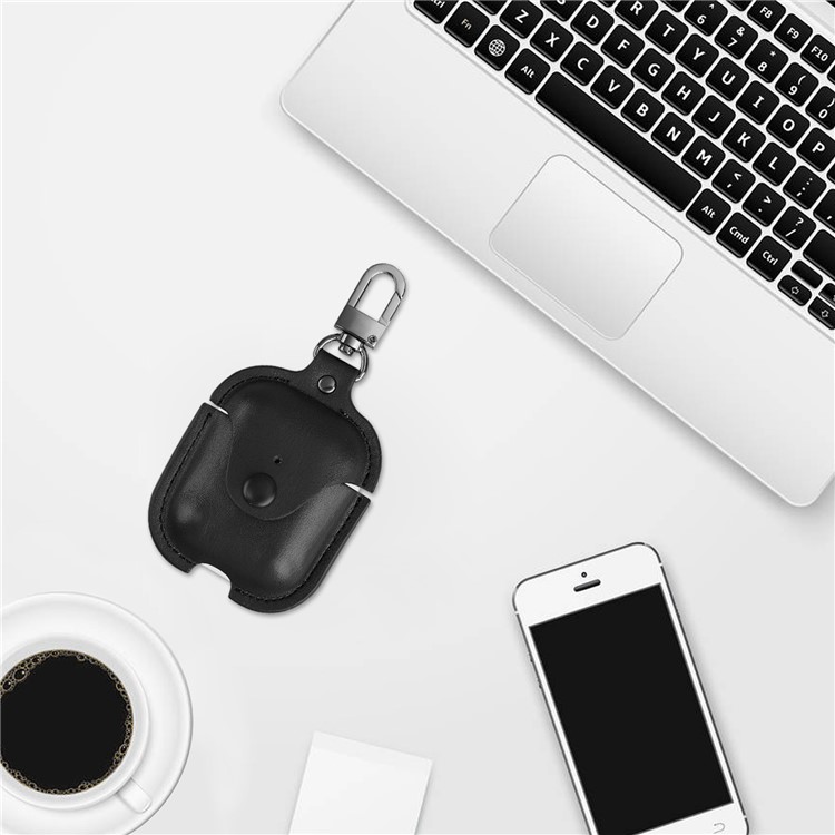 Wireless Bluetooth AirPods PU Leather Protective Case for Apple AirPods with Charging Case (2019)/ with Wireless Charging Case (2019)/with Charging Case (2016) - Black-7