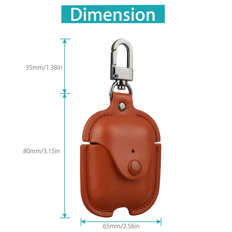 Wireless Bluetooth AirPods PU Leather Protective Case for Apple AirPods with Charging Case (2019)/ with Wireless Charging Case (2019)/with Charging Case (2016) - Brown-6