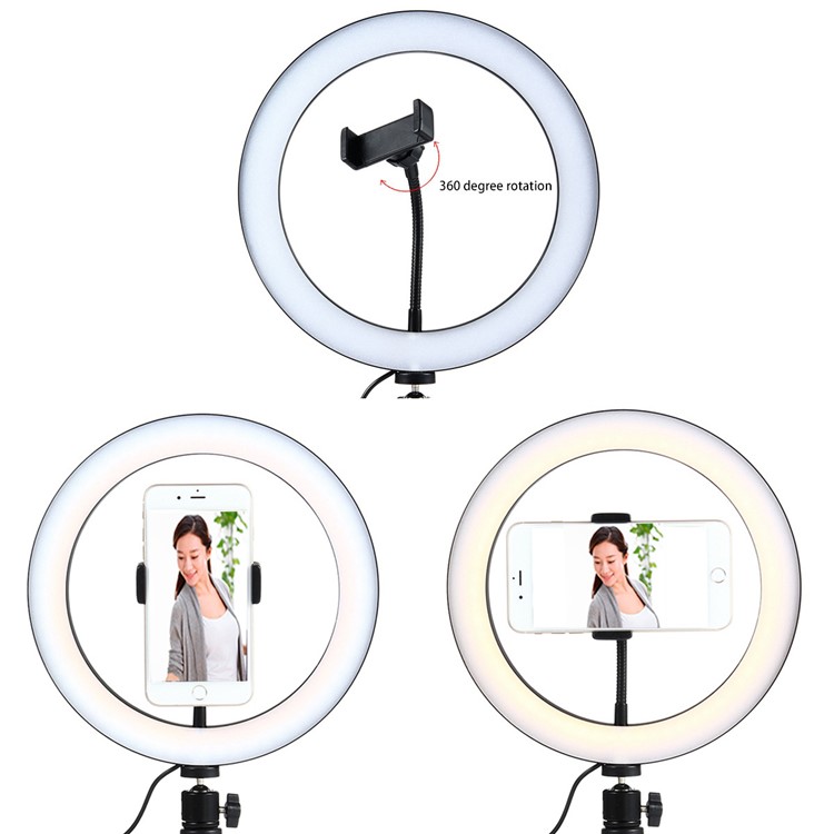 10 inch 26cm LED Ring Light Dimmable 3200K-5500K with Tripod for Studio/Photography Selfie Ring Lamp-11