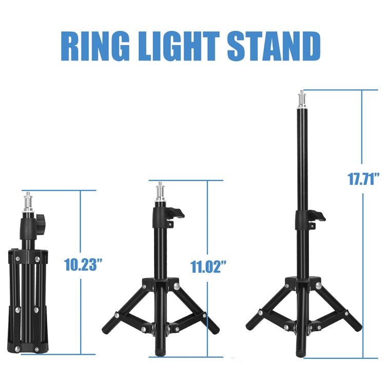 Mini 6-inch Dimmable Ring Light LED Tabletop Lamp with Cell Phone Holder and Metal Tripod Stand for Video Shooting and Makeup etc. - White-9