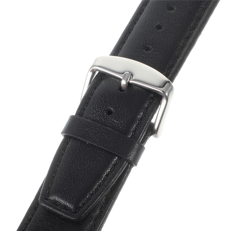 22mm Genuine Leather Watchband for Moto 360 46mm 2nd Gen/Samsung R380 Etc - Black-4