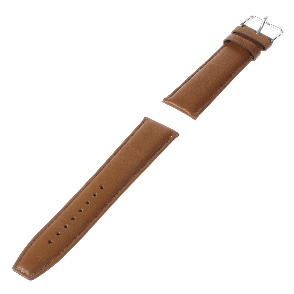 22mm Genuine Leather Watchband for Moto 360 46mm 2nd Gen/Pebble Time Etc - Brown-3