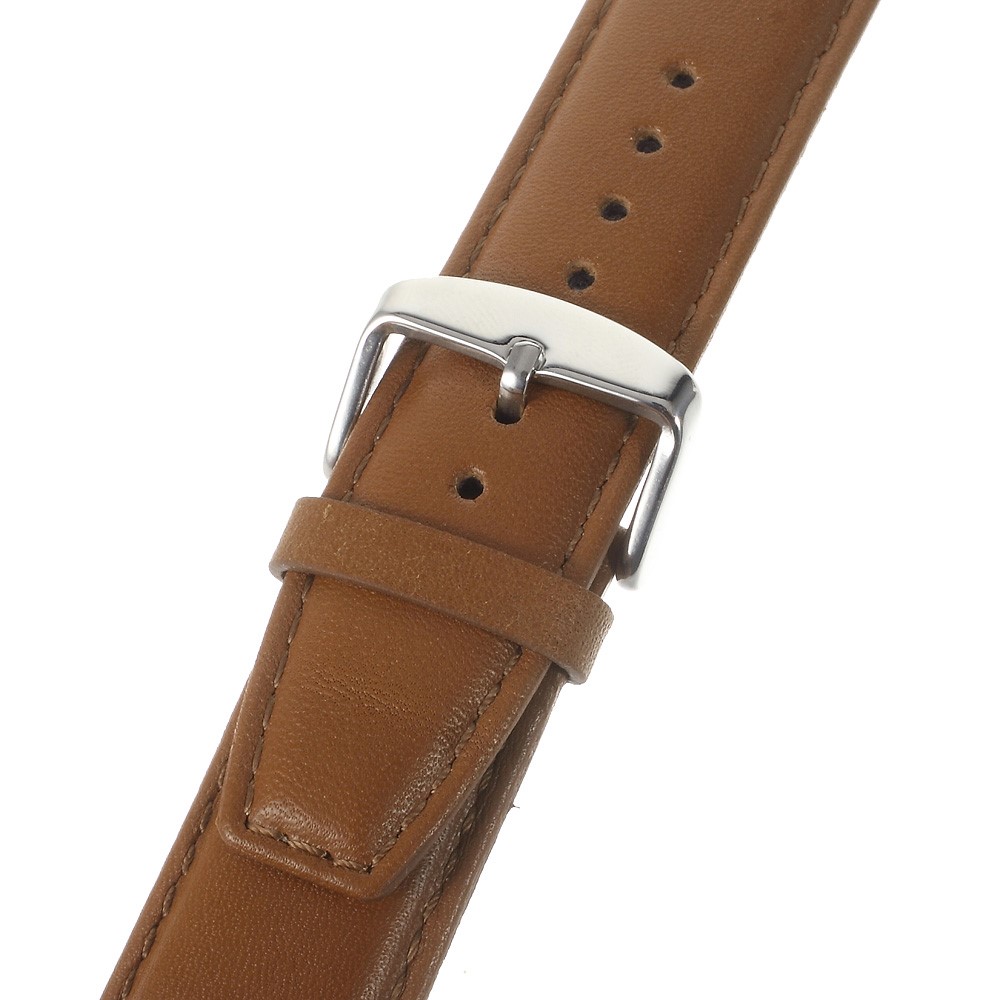 22mm Genuine Leather Watchband for Moto 360 46mm 2nd Gen/Pebble Time Etc - Brown-4