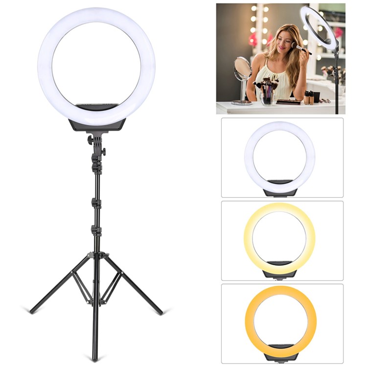 ZOMEI 16-inch Ring Light LED Camera Light Cell Phone Holder Desktop Lamp with Tripod Stand for Video Shooting and Makeup etc. - US Plug-2