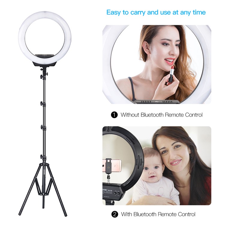 ZOMEI 16-inch Ring Light LED Camera Light Cell Phone Holder Desktop Lamp with Tripod Stand for Video Shooting and Makeup etc. - US Plug-3