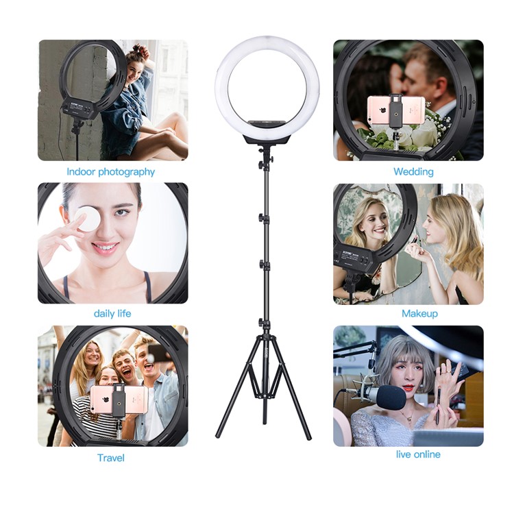 ZOMEI 16-inch Ring Light LED Camera Light Cell Phone Holder Desktop Lamp with Tripod Stand for Video Shooting and Makeup etc. - US Plug-5