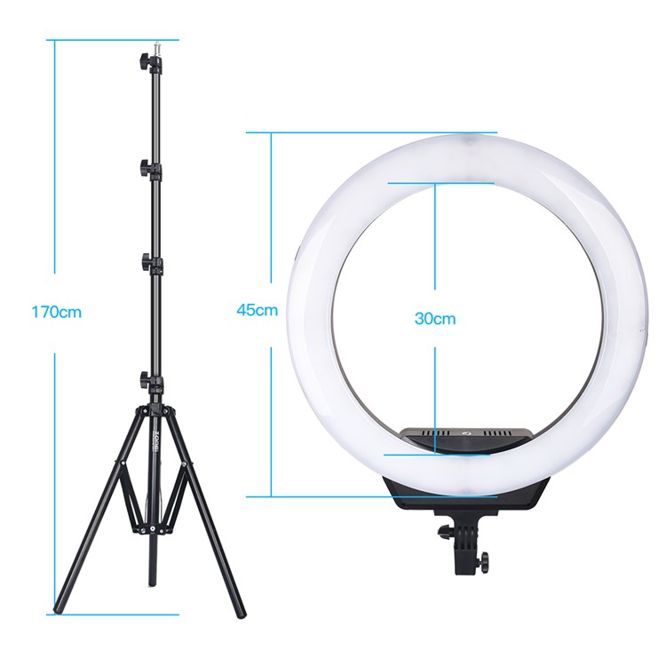 ZOMEI 16-inch Ring Light LED Camera Light Cell Phone Holder Desktop Lamp with Tripod Stand for Video Shooting and Makeup etc. - US Plug-6