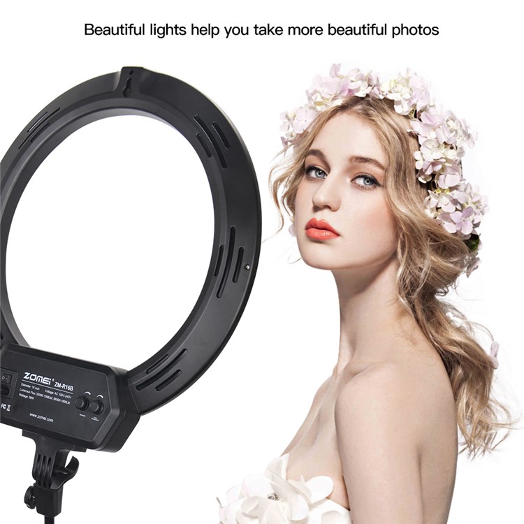 ZOMEI 16-inch Ring Light LED Camera Light Cell Phone Holder Desktop Lamp with Tripod Stand for Video Shooting and Makeup etc. - US Plug-7