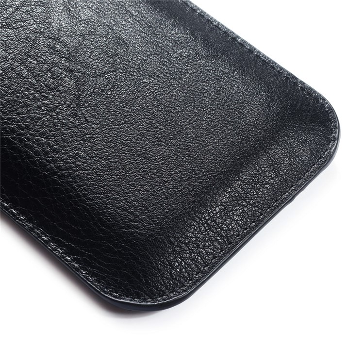 Bolsa de Cintura Para Teléfono de Cuero PU de 6.5 Pulgadas, Tamaño: 19 x 11 x 2 cm - Negro