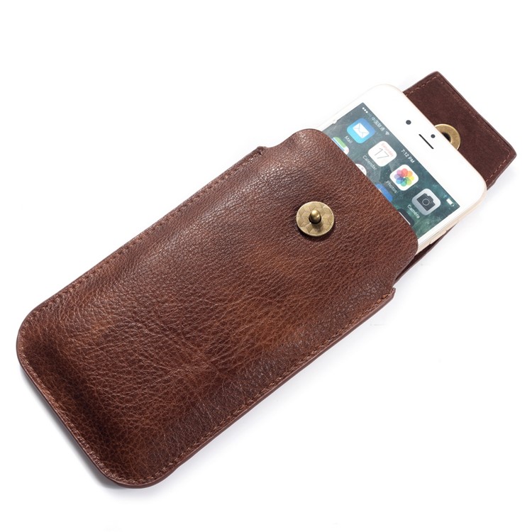 6,5 Zoll PU-Leder Handytasche Gürteltasche, Größe: 19 X 11 X 2 Cm - Braun-1