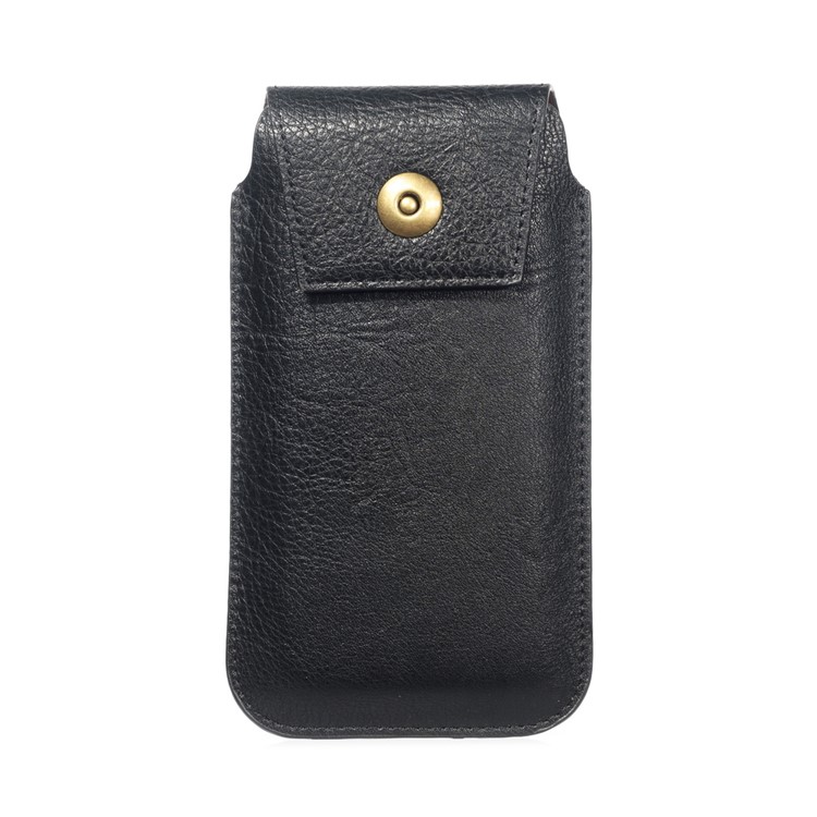 Bolsa de Cintura Para Teléfono de Cuero PU de 4.7 Pulgadas, Tamaño: 15 x 8.5 x 2 cm - Negro