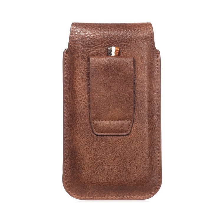 5,5 Zoll PU-Leder Handytasche Gürteltasche Mit Metallschnalle, Größe: 17 X 9,5 X 2 Cm - Braun-3