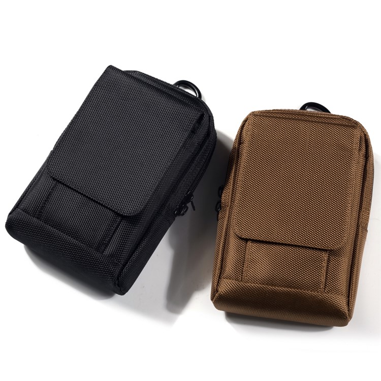 Waterproof Oxford cloth Vertical Cell Phone Pouch Card Holder Case for iPhone XS Max 6.5 inch - Coffee-7