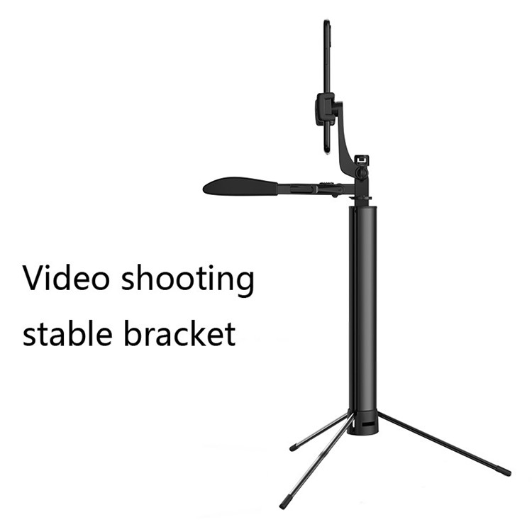 A21 Bluetooth Retardateur Pôle Télescopique Trépied Poche Stabilisateur Anti-shake Lumière Supplémentaire Direct Artefact (version Améliorée De 160 Cm) - Noir-5