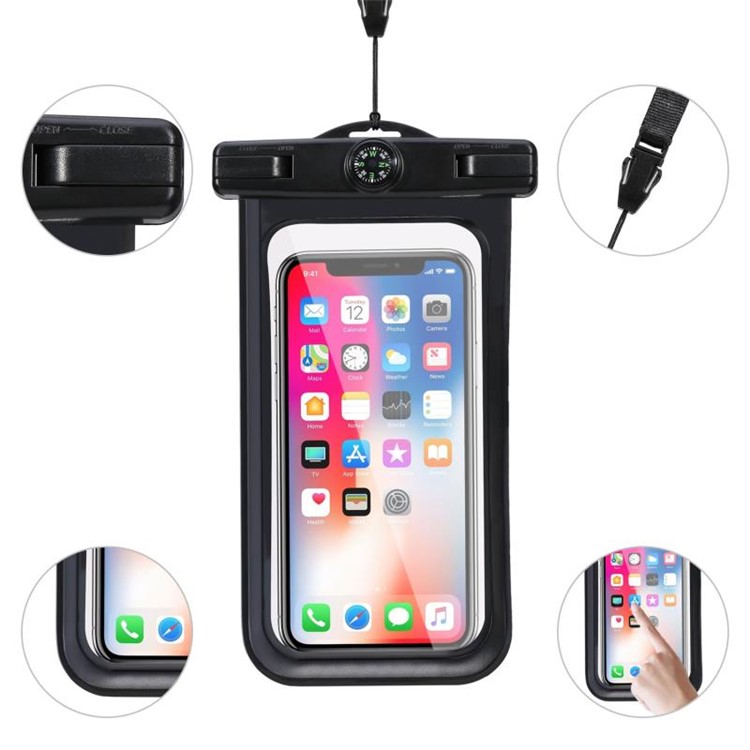 Vara Remota Do Selfie Do Telefone Do Obturador Do Bluetooth Do Monopod DX-80 Impermeável Para O Smartphone De 6,5 Polegadas - Preto-5