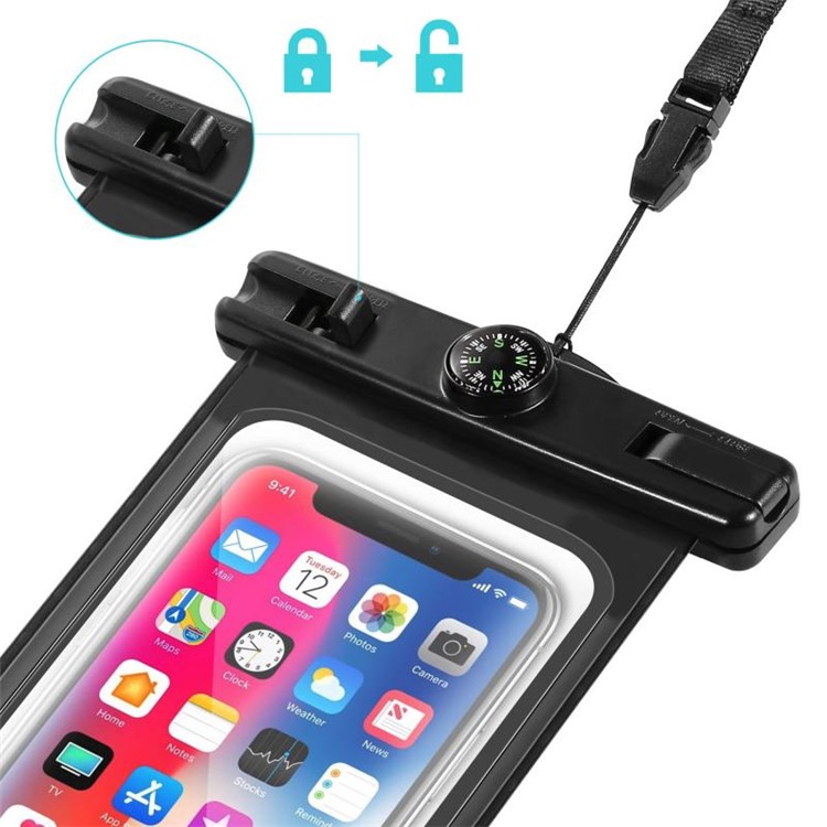 Vara Remota Do Selfie Do Telefone Do Obturador Do Bluetooth Do Monopod DX-80 Impermeável Para O Smartphone De 6,5 Polegadas - Preto-6