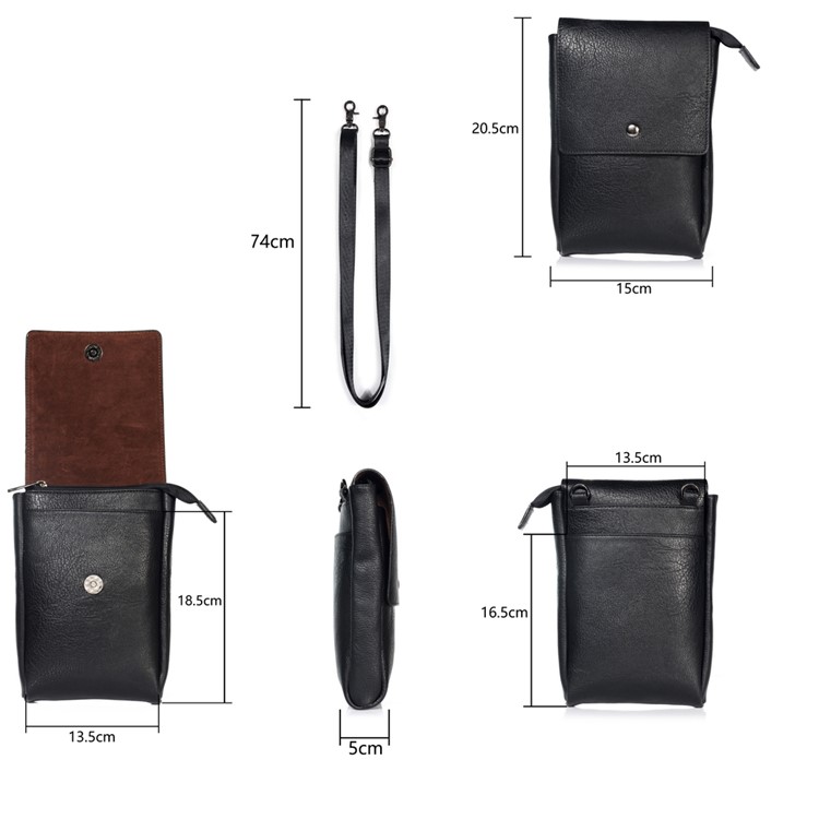 Crossbody Bag Mini Shoulder Bag Wallet Purse Phone Pouch for 7.1-inch Cellphones - Black-15