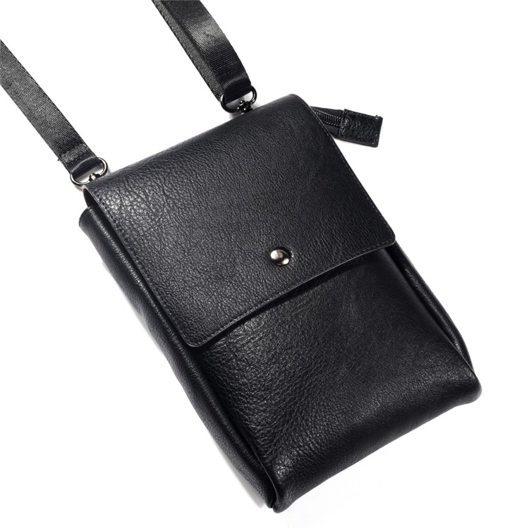 Crossbody Bag Mini Shoulder Bag Wallet Purse Phone Pouch for 7.1-inch Cellphones - Black-2