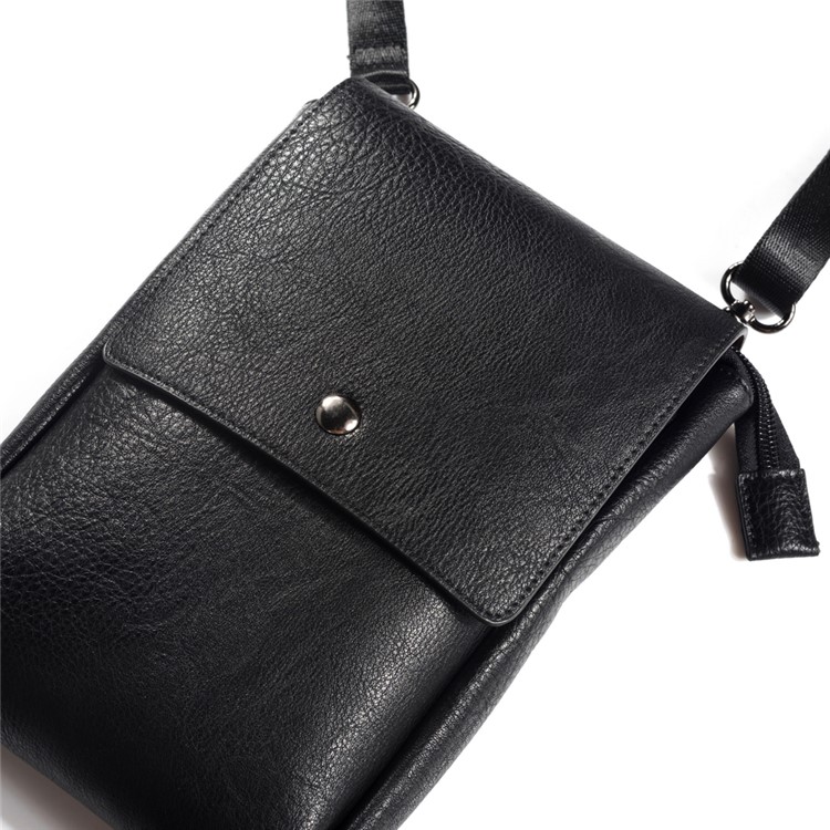 Crossbody Bag Mini Shoulder Bag Wallet Purse Phone Pouch for 7.1-inch Cellphones - Black-9