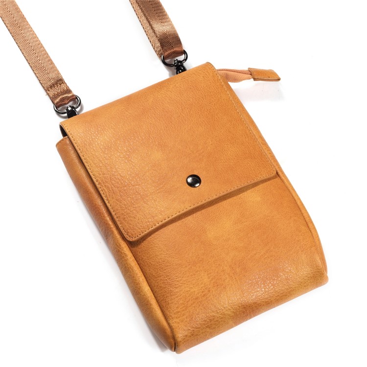 Crossbody Bag Mini Shoulder Bag Wallet Purse Phone Pouch for 7.1-inch Cellphones - Brown-1