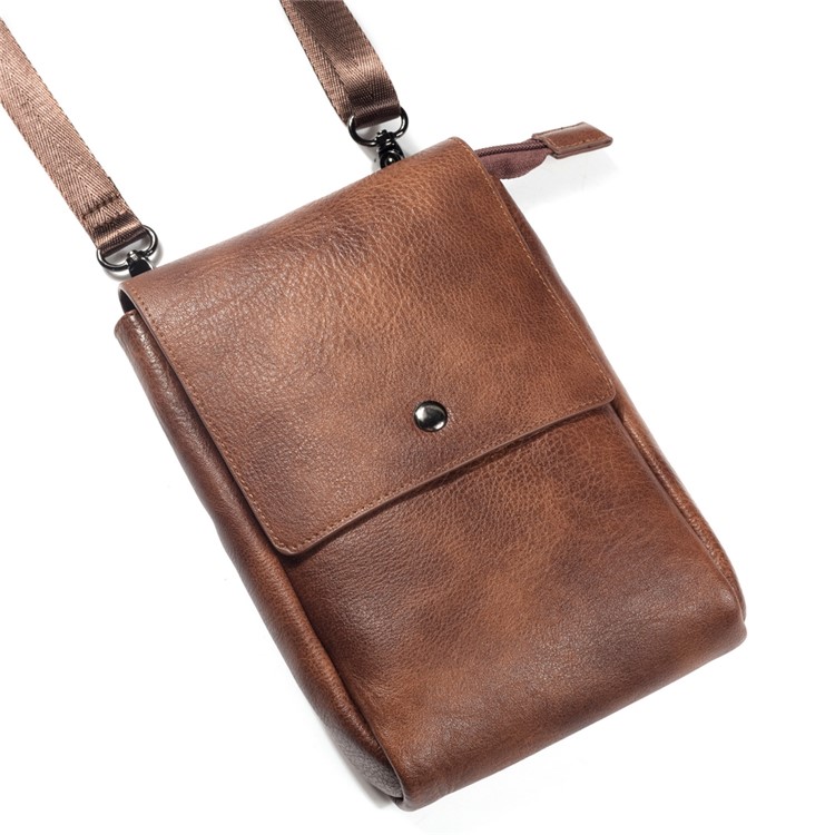 Crossbody Bag Mini Shoulder Bag Wallet Purse Phone Pouch for 7.1-inch Cellphones - Dark Brown-1