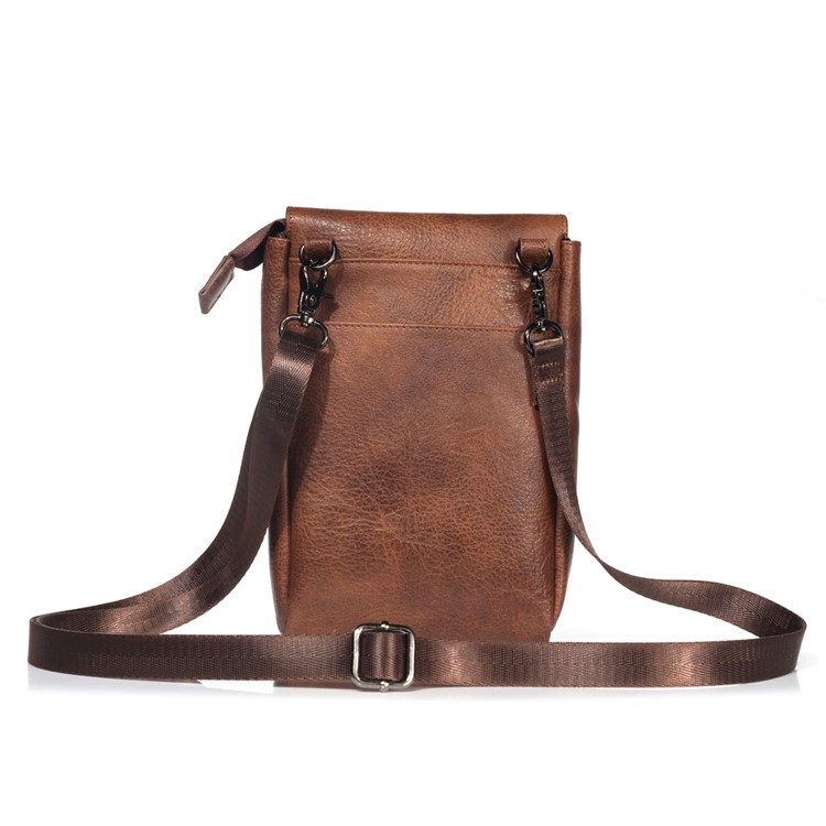 Crossbody Bag Mini Shoulder Bag Wallet Purse Phone Pouch for 7.1-inch Cellphones - Dark Brown-3