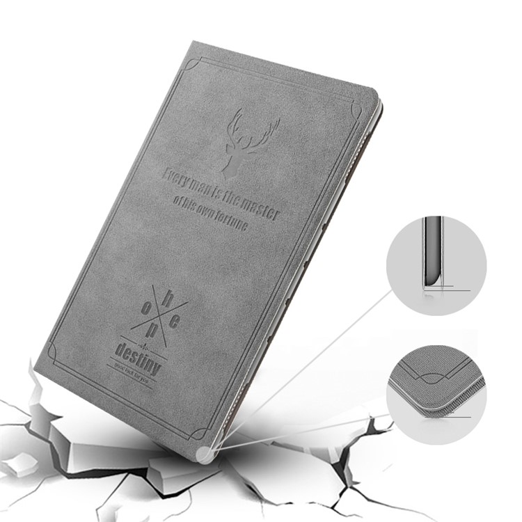 Deer Pattern Auto Wake Sleep PU Leather PC Case for Huawei Honor Waterplay 10-inch - Grey-2