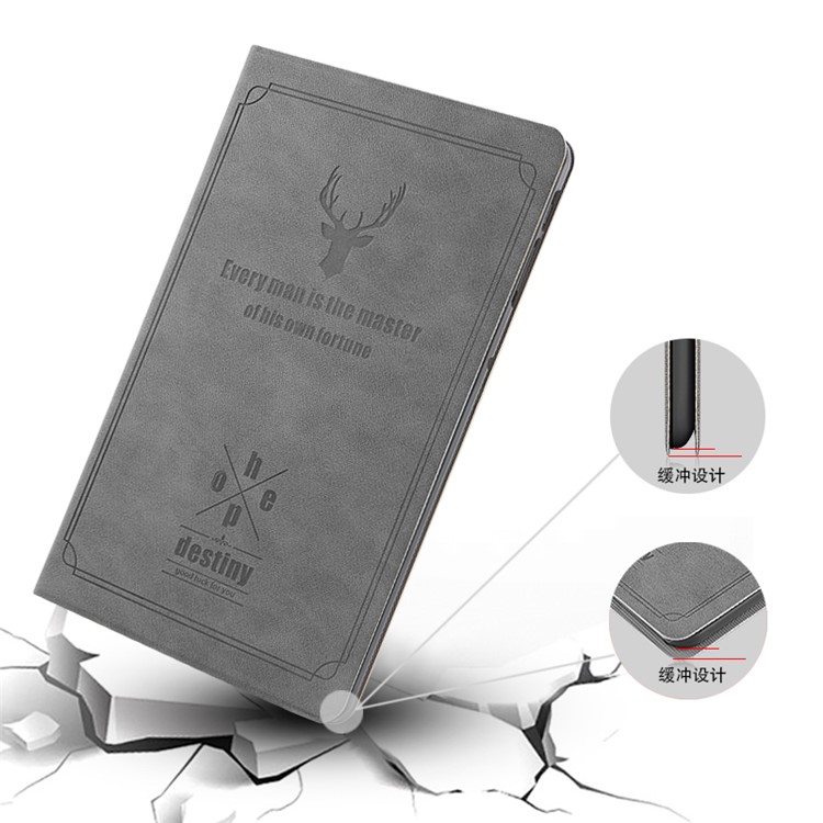 Deer Pattern PU Leather Stand Auto Wake Sleep Tablet Shell for Samsung Galaxy Tab S4 10.5 SM-T830/T835/T837 - Grey-6