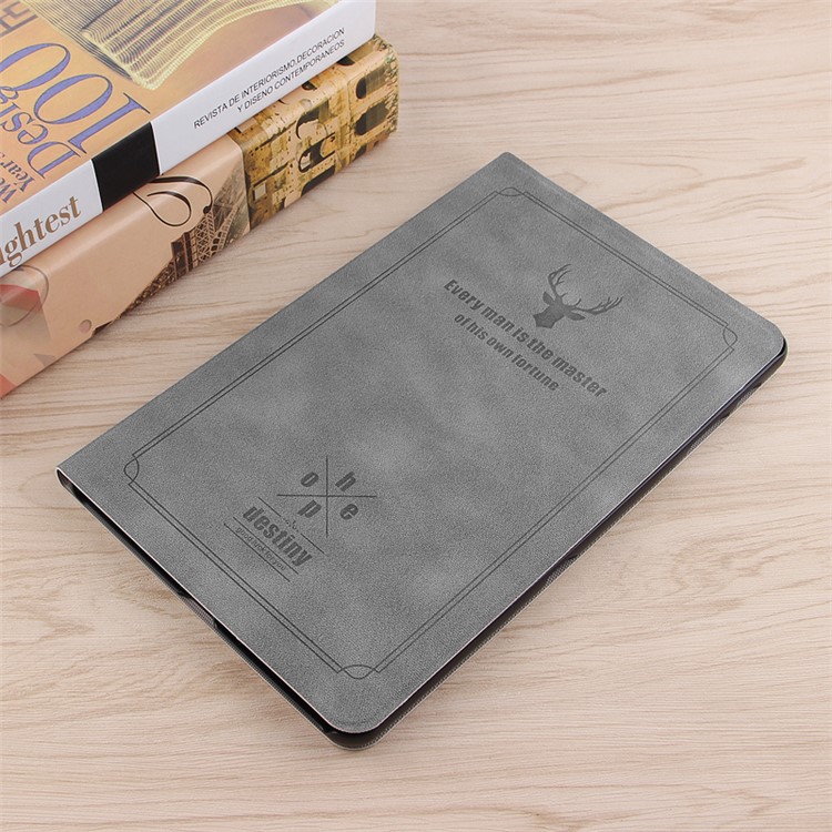 Deer Pattern PU Leather PC Stand Tablet Shell for Samsung Galaxy Tab A 10.5 (2018) T590 T595 - Grey-8