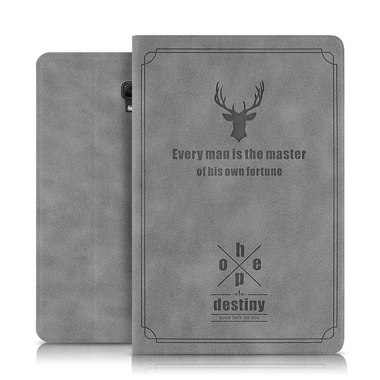 Deer Pattern PU Leather PC Stand Tablet Shell for Samsung Galaxy Tab A 10.5 (2018) T590 T595 - Grey-9