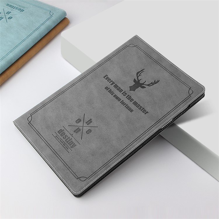 Deer Pattern PU Leather Stand Tablet Case for Samsung Galaxy Tab S5e SM-T720 - Grey-4