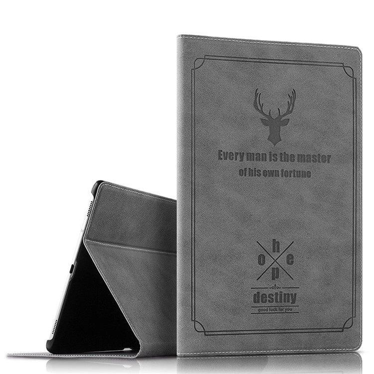 Deer Pattern PU Leather Stand Tablet Case for Samsung Galaxy Tab S5e SM-T720 - Grey-8