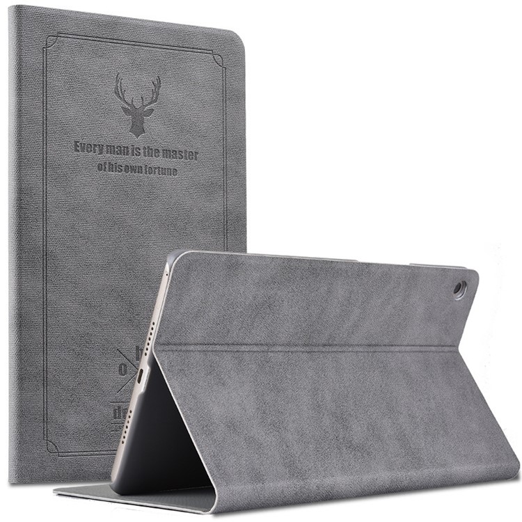 Deer Pattern PU Leather PC Stand Auto Wake Sleep Tablet Case for iPad Air (2013) - Grey-1