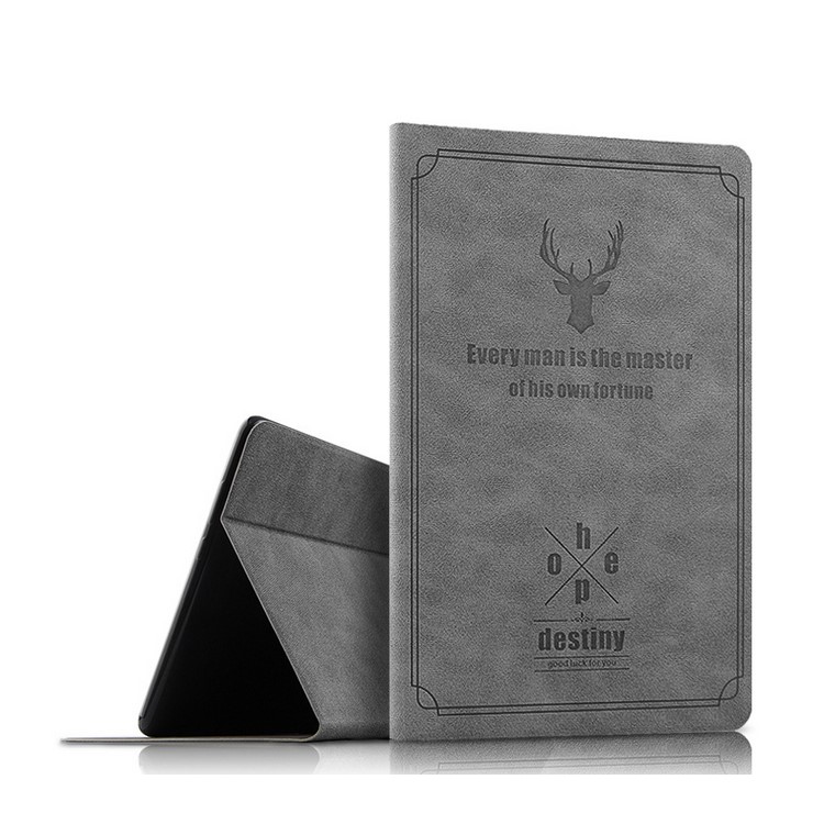 Deer Pattern Auto Wake Sleep PU Leather PC Case for Samsung Galaxy Tab A 10.1 (2019) T510/T515 - Grey-1