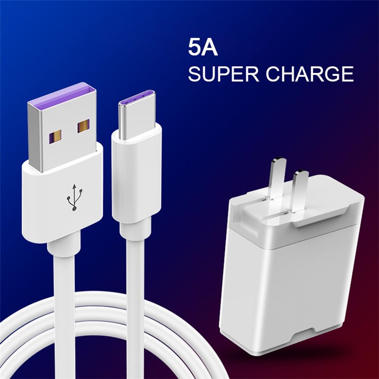 5A Phone Super Charger Smart Charging Head USB Fast Charger with Type-C Cable-7