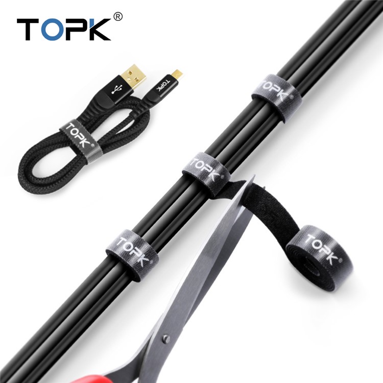 Topk 2m Strap Cable Tie Strong Adesetion Loop Autoadesivo & Adesivo Gancio