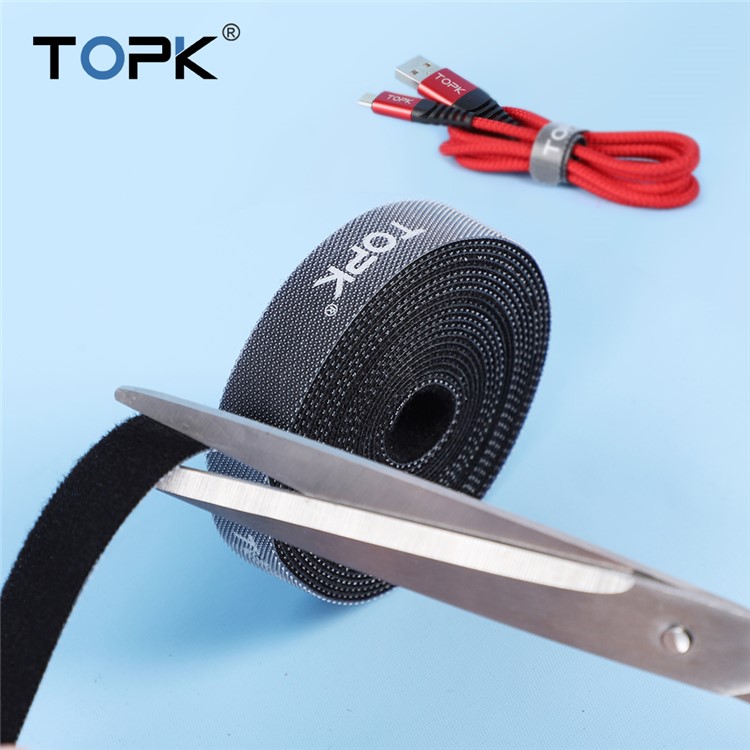 Topk 2m Strap Cable Tie Strong Adesetion Loop Autoadesivo & Adesivo Gancio