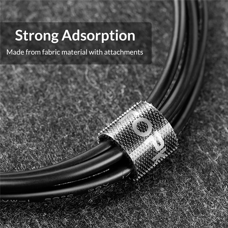 TOPK 3M Velcro Strap Cable Tie Strong Adhesion Self-adhesive Loop & Hook Sticker-5