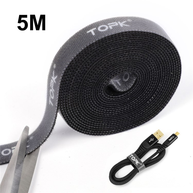 TOPK 5M Klettband Kabelbinder Stark Haftende Selbstklebende Schlaufe & Hakenaufkleber-1