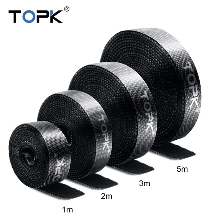 TOPK 5M Klettband Kabelbinder Stark Haftende Selbstklebende Schlaufe & Hakenaufkleber-11