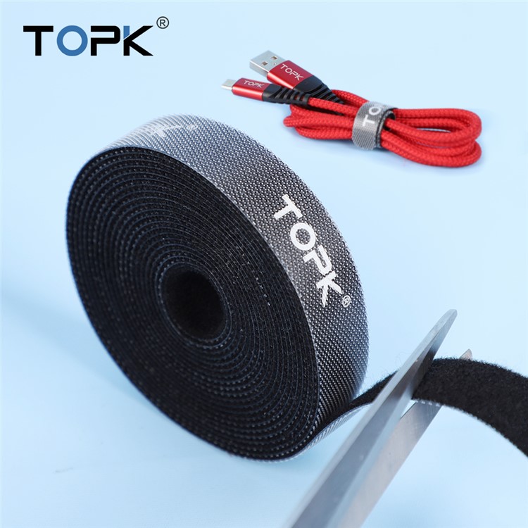 TOPK 5M Klettband Kabelbinder Stark Haftende Selbstklebende Schlaufe & Hakenaufkleber-4