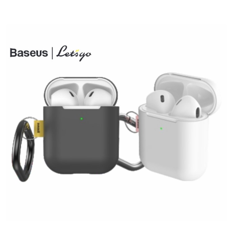 BASEUS Let‘s Go Silicone Case for Apple AirPods with Charging Case (2019)/(2016)/Wireless Charging Case (2019) - Black-4