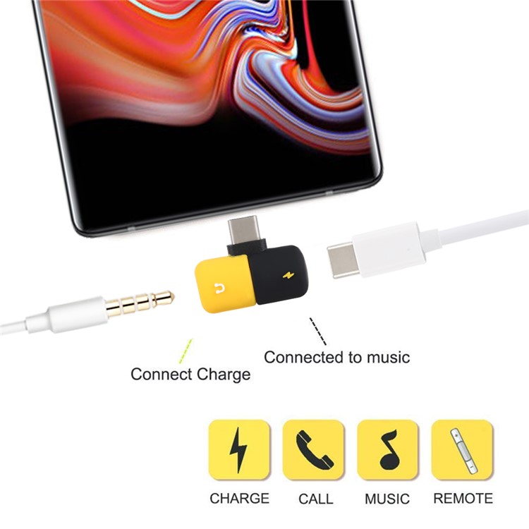 Type-C to Type-C 3.5mm Capsule Audio Adapter - Yellow-4