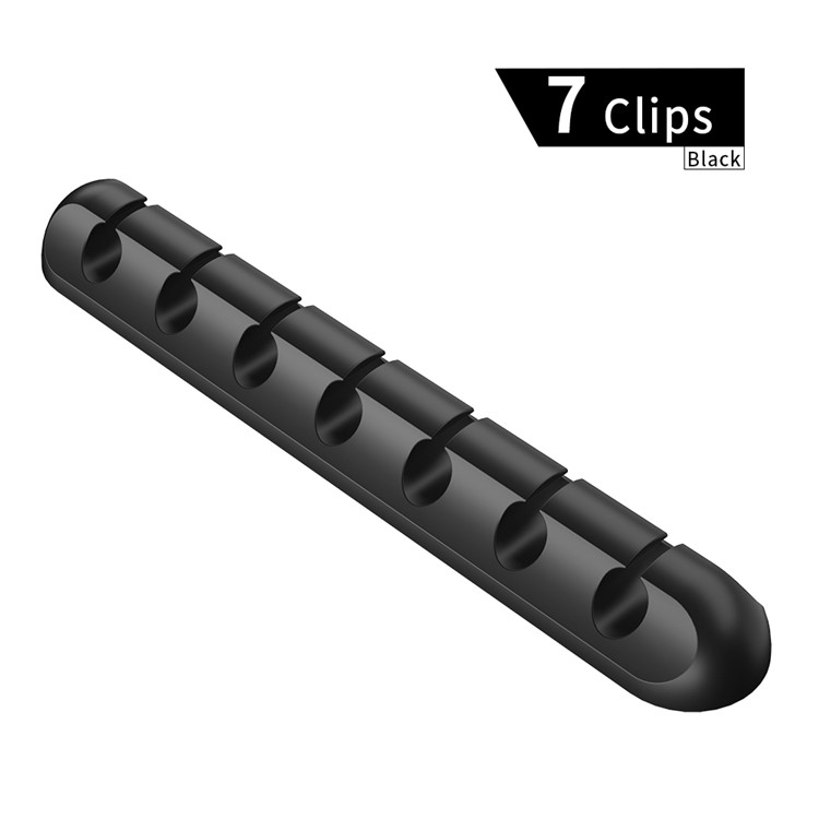 Essager Universal Desktop Directeur De Câble Silicone 7 Trous Organisateur Wire - Noir-1
