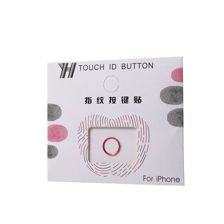 Touch ID Sensor Home Button Sticker for iPhone 7 Plus/7/6S Plus/6S/6 Plus/6/SE/5S - Red + White-3