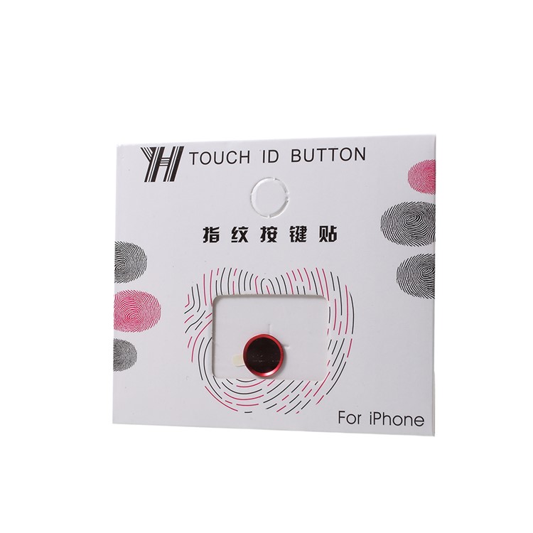 ID Sensor Home Button Protection Sticker Fingerprint Identification for iPhone 7 Plus/7/6S Plus/6S/6 Plus/6/SE/5S - Red + Black-3