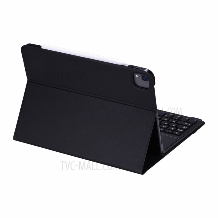 Removable Tempered Glass Surface Bluetooth Keyboard Leather Stand Cover for iPad Pro 11-inch (2020) (2018)-1
