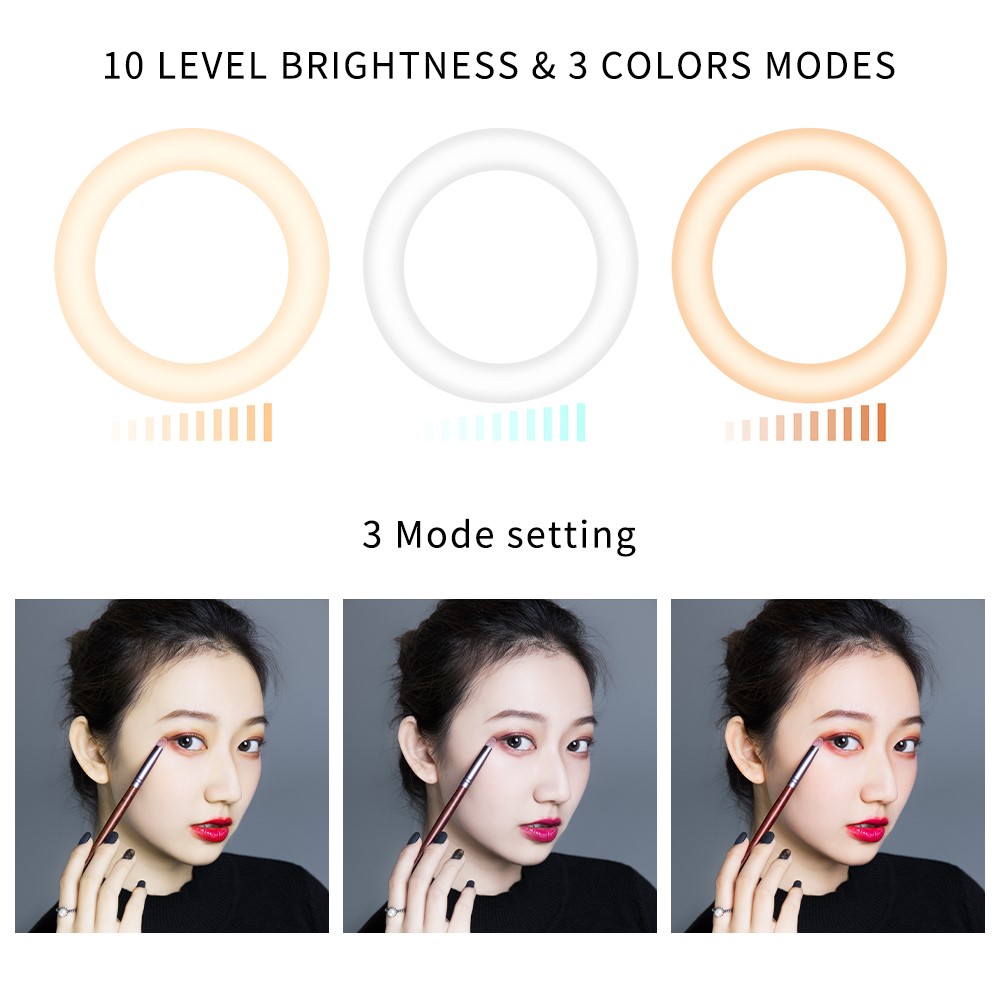 J26 10-Inch LED Ring Light Photography Video Live Studio Fill light with Tripod Bracket and Bluetooth Remote Control-11