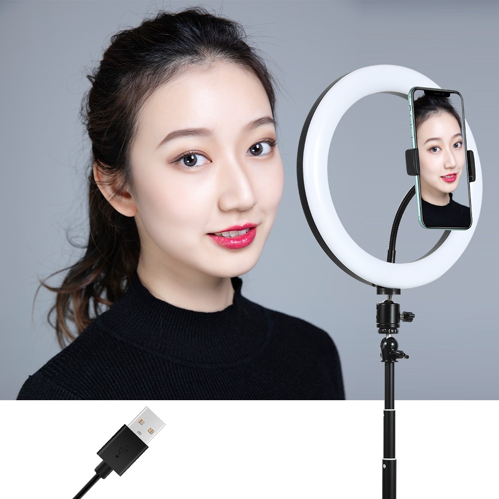 J26 LED Ring Light + Mini Metal Tripod (Size M) + 38cm Eccentric Tube Telescopic Rod Bluetooth Remote Control-3